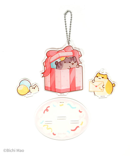 Holiday Acrylic Display, Keychain or Ornament, Bichi Mao