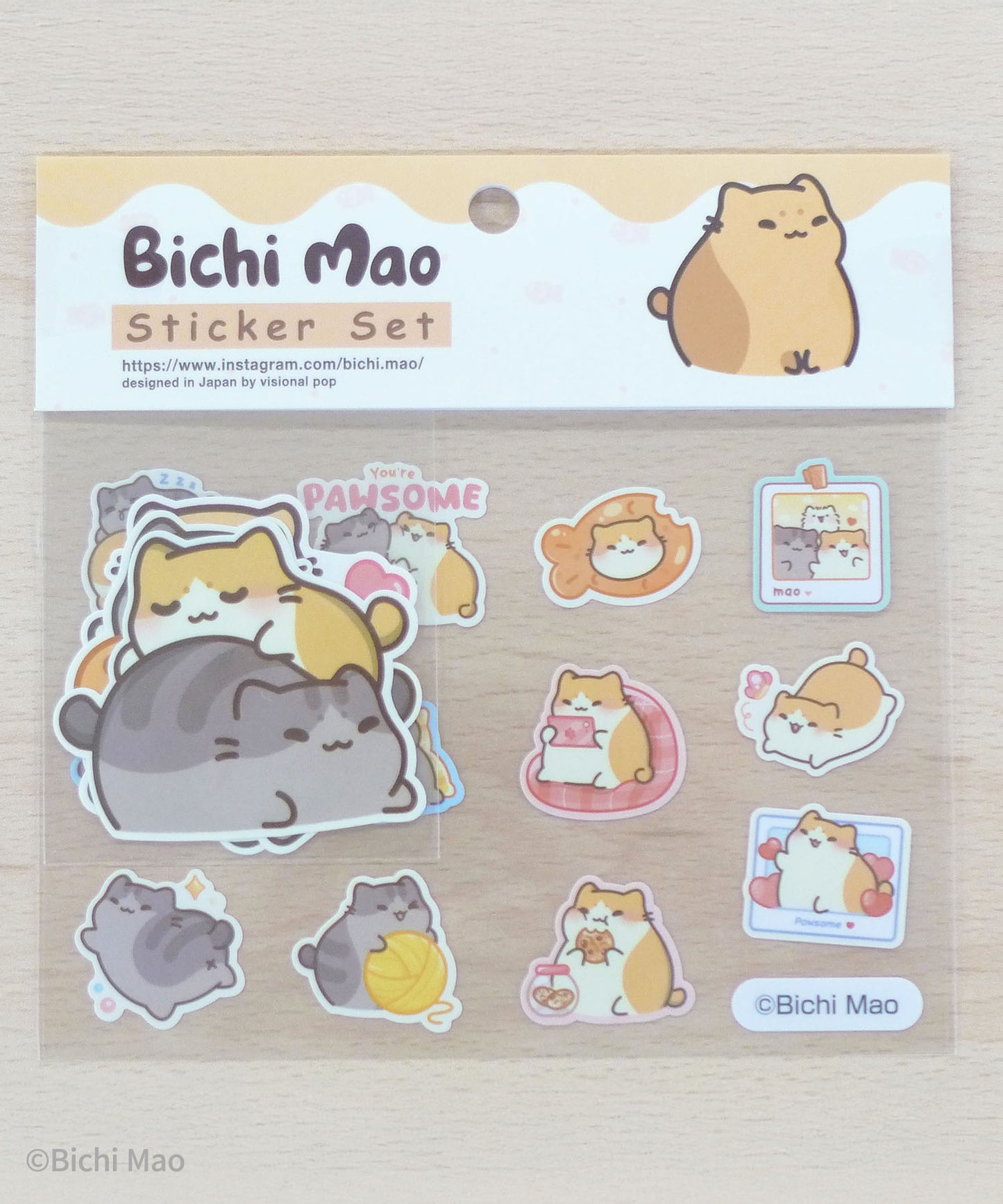 Bichi Mao Official Merch - Sticker Set - Official Collectible Kawaii Stickers ☆