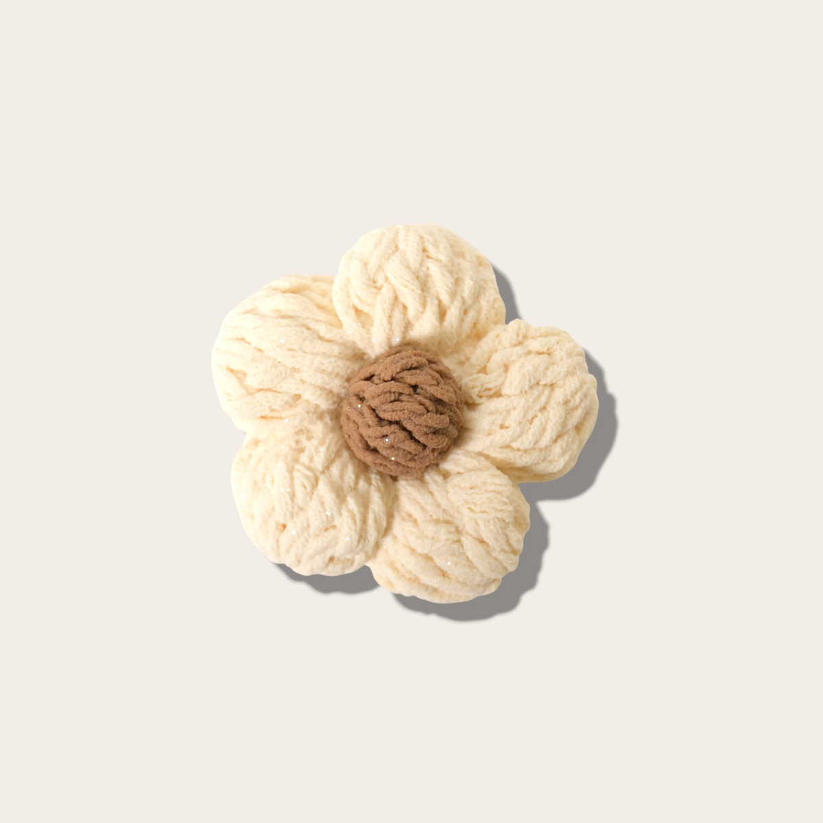 Manma Knit Fuwafuwa Flower - Linen